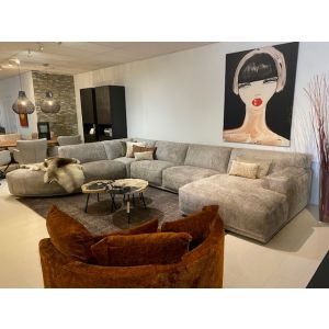 Cream U hoekbank - showroommodel