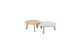 Emma set van 2 salontafels antraciet, 65 en 80 cm. ø  keramiek / teak top
