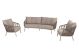 4SO Puglia loungeset latte, 3-zits loungebank + 2x lounge stoel