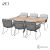 4SO Dining set van 6 Aprilia stoelen + Minerva tafel teak